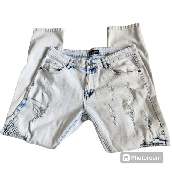 CJ Black Premium Men's Jeans Slim Skinny Flex Distressed  32/30 - Picture 4 of 11